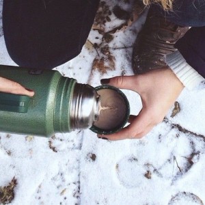 thermos in the snow